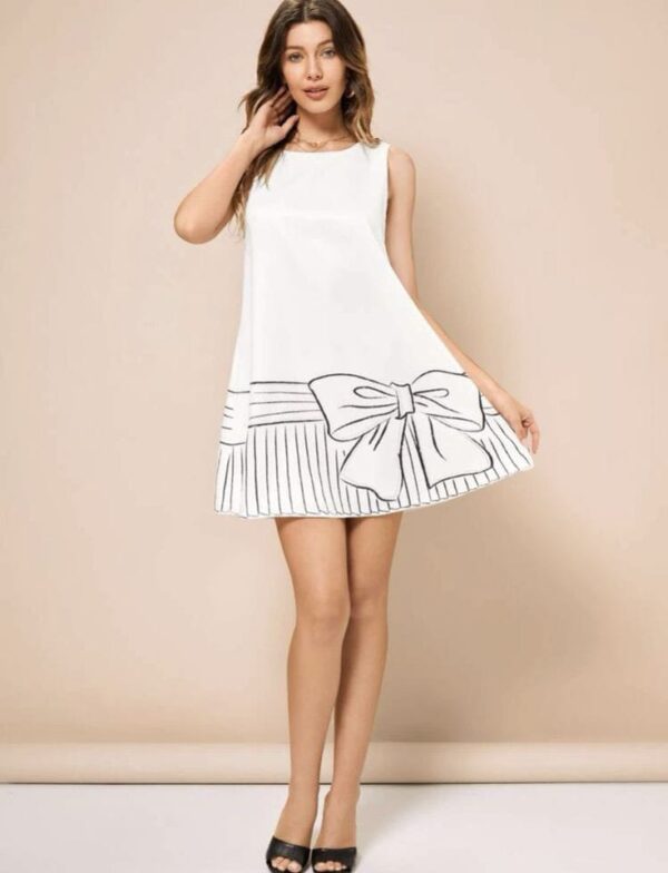 white dress with cartoonish art